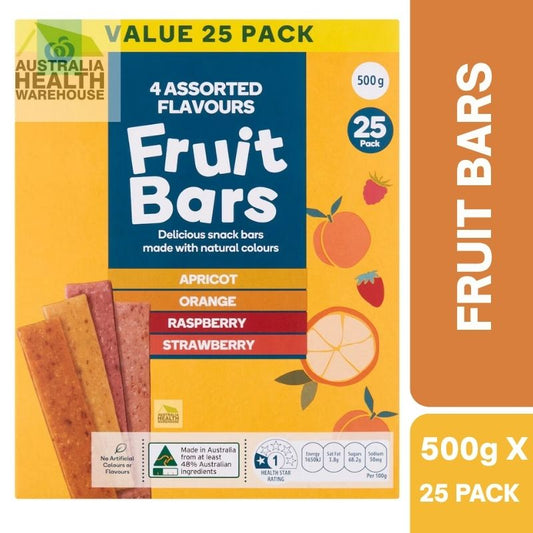 Woolworths Fruit Bars Assorted 25 Pack