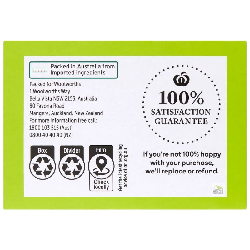 [Expiry: 05/09/2027] Woolworths Green Tea 40 pack 75g