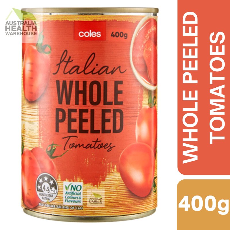 [CLEARANCE Expiry Date: 28/07/2026] Coles Italian Whole Peeled Tomatoes 400g