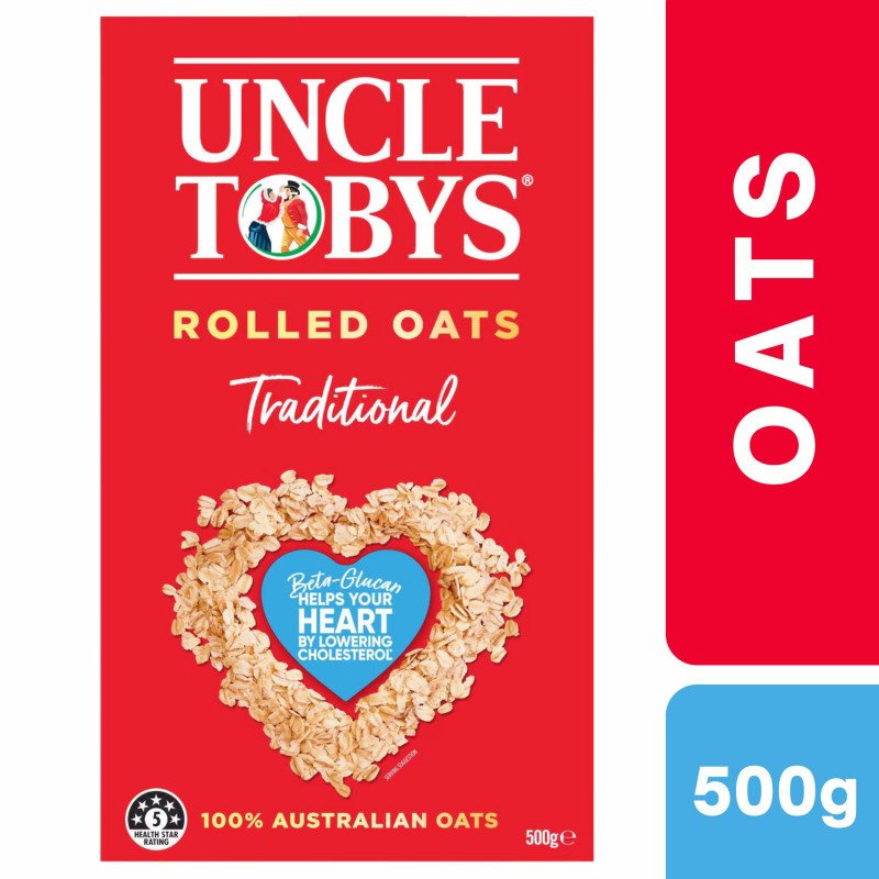 [Expiry Date: 08/02/2027] Uncle Tobys Rolled Oats Traditional Porridge 500g