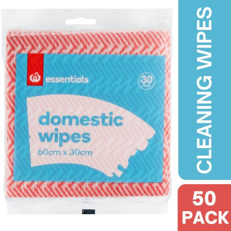 Woolworths Essentials Multi-Purpose Domestic Cleaning Wipes 30 Pack (Red)