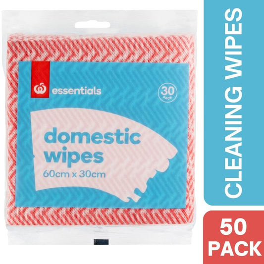 Woolworths Essentials Multi-Purpose Domestic Cleaning Wipes 30 Pack (Red)