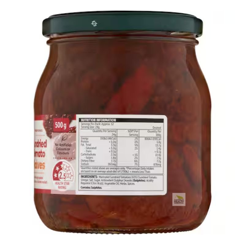 [Expiry: 07/10/2028] Woolworths Sundried Tomato Halves 500g
