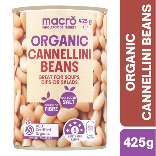 [Expiry: 03/2028] Woolworths Macro Organic Cannellini Beans 425g