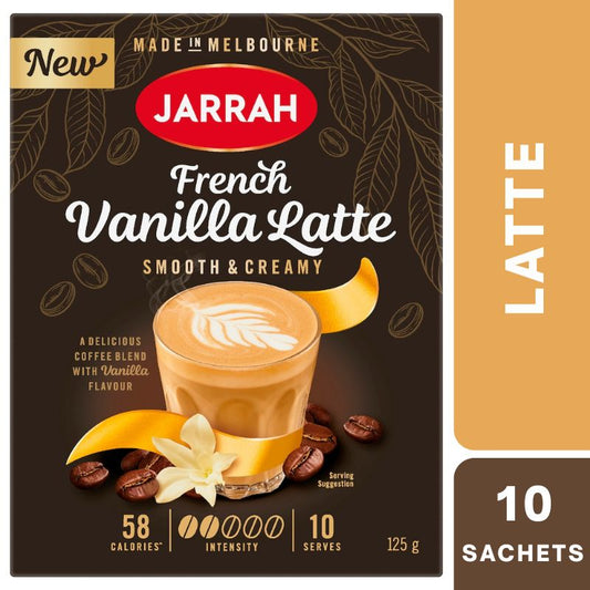 [Expiry: 28/02/2027] Jarrah French Vanilla Latte Satchets 10 Pack 125g