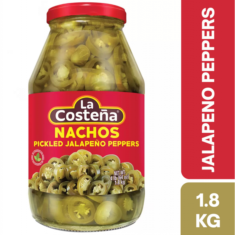 [Expiry Date: 17/02/2028] La Costena Nachos Pickled Jalapeno Peppers 1.8kg