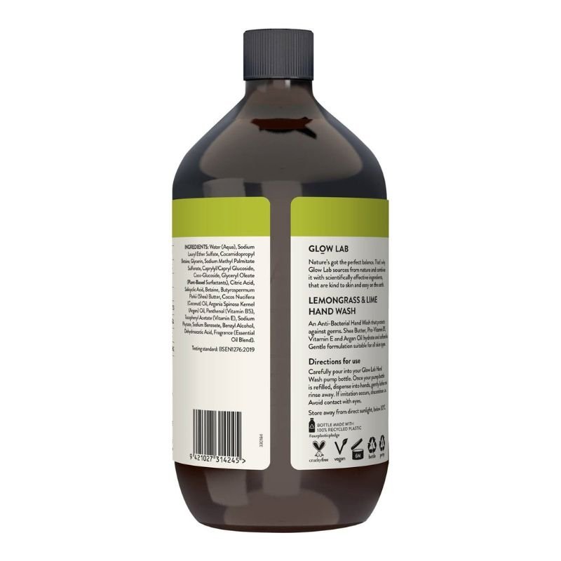 [Expiry: 03/2026] Glow Lab Lemongrass & Lime Hand Wash Anti-Bacterial Refill 900mL