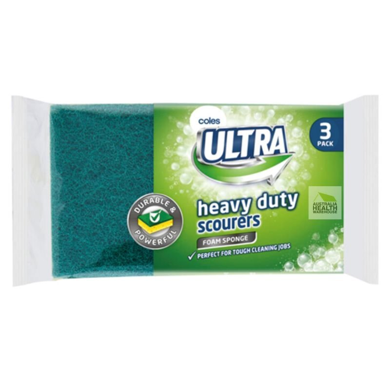 Coles Ultra Heavy Duty Sponge Scourer 3 Pack