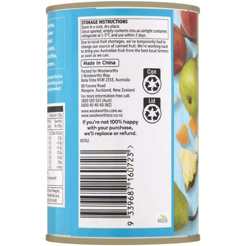 Woolworths Fruit Salad In Juice 410g