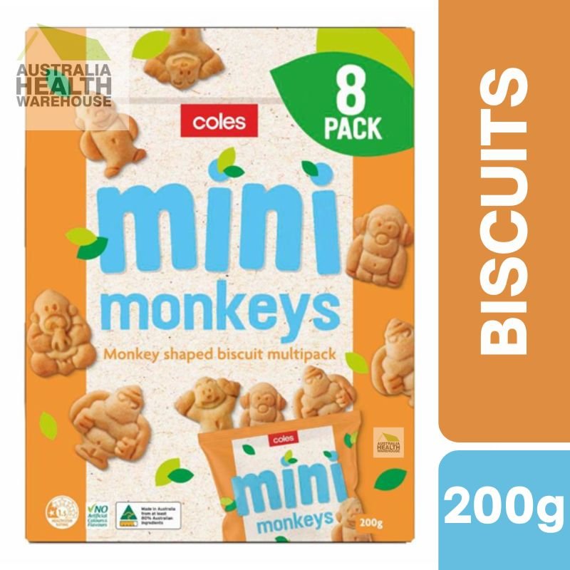 Coles Mini Monkey Butter Biscuits 8 Pack 200g