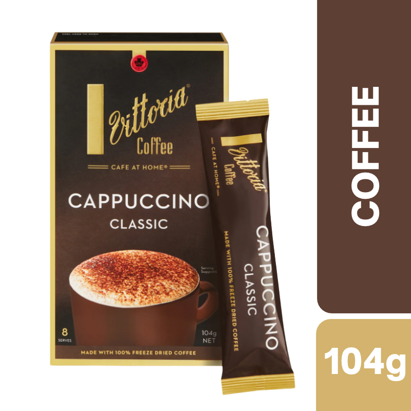 [Expiry Date: 10/05/2027] Vittoria Cappuccino Classic Coffee Sachets 8 Pack