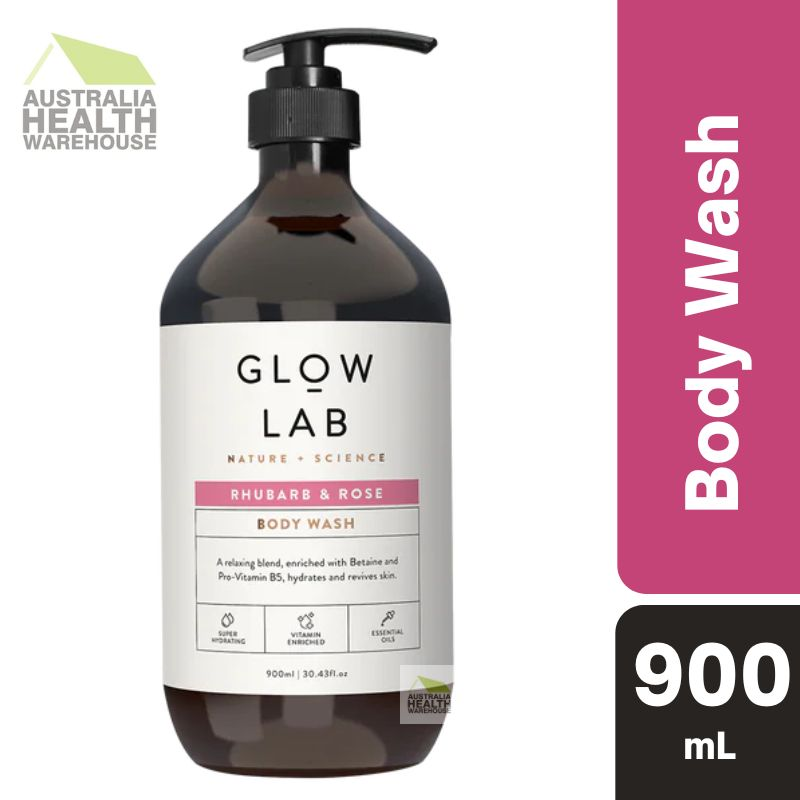 [Expiry: 07/2026] Glow Lab Rhubarb & Rose Body Wash 900mL