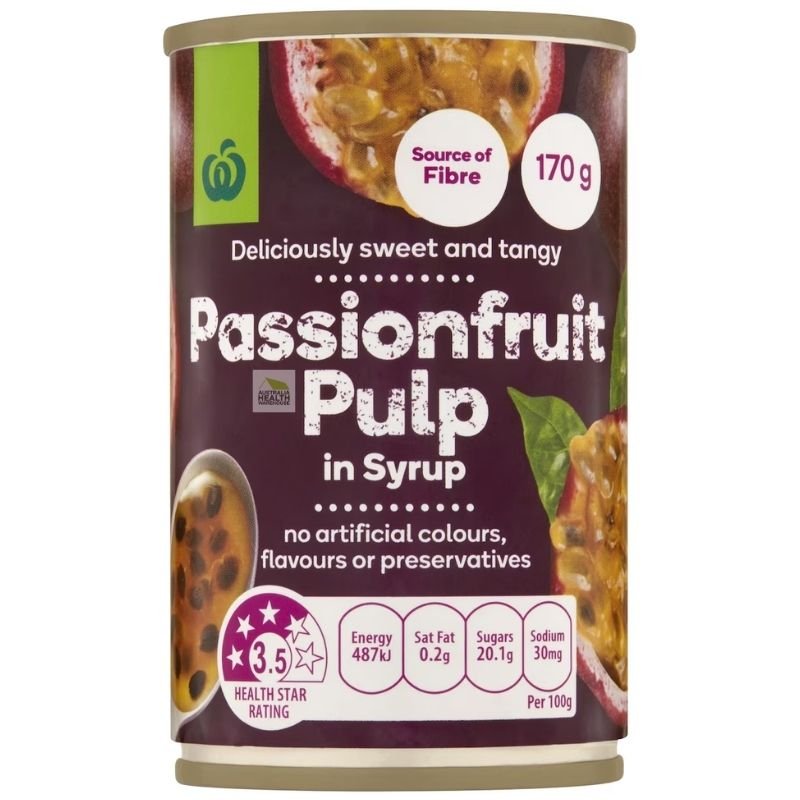 [Expiry: 22/12/2026] Woolworths Passionfruit Pulp Canned 170g