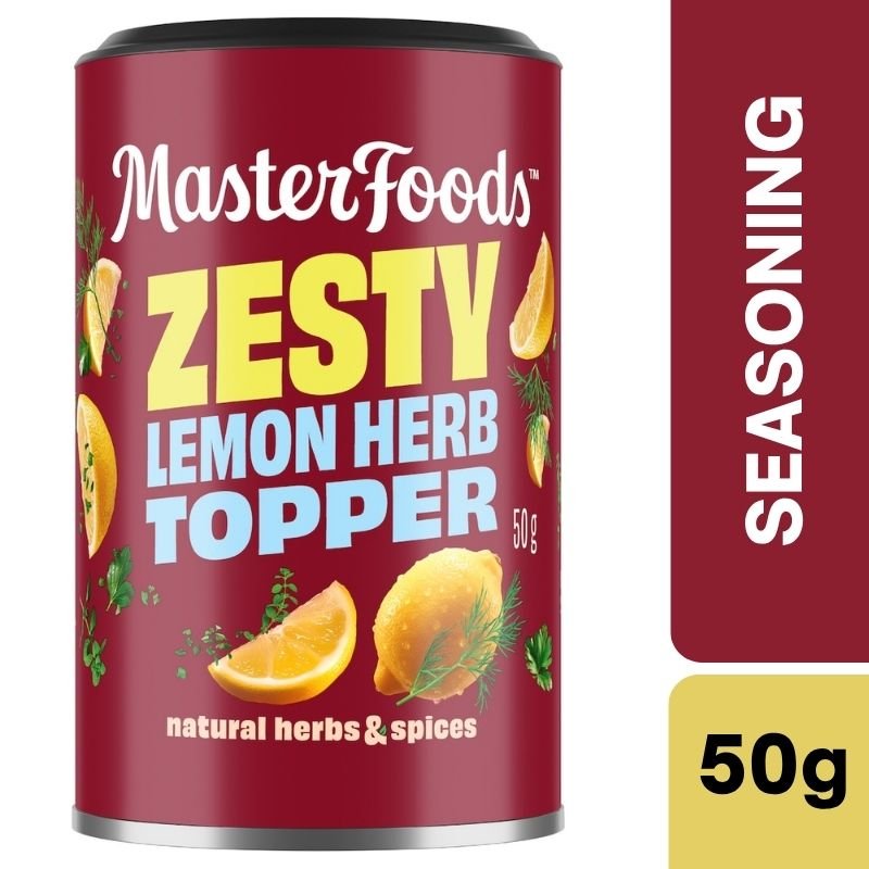 [Expiry Date: 15/09/2027] Masterfoods Zesty Lemon Herb Topper Seasoning Can 50g