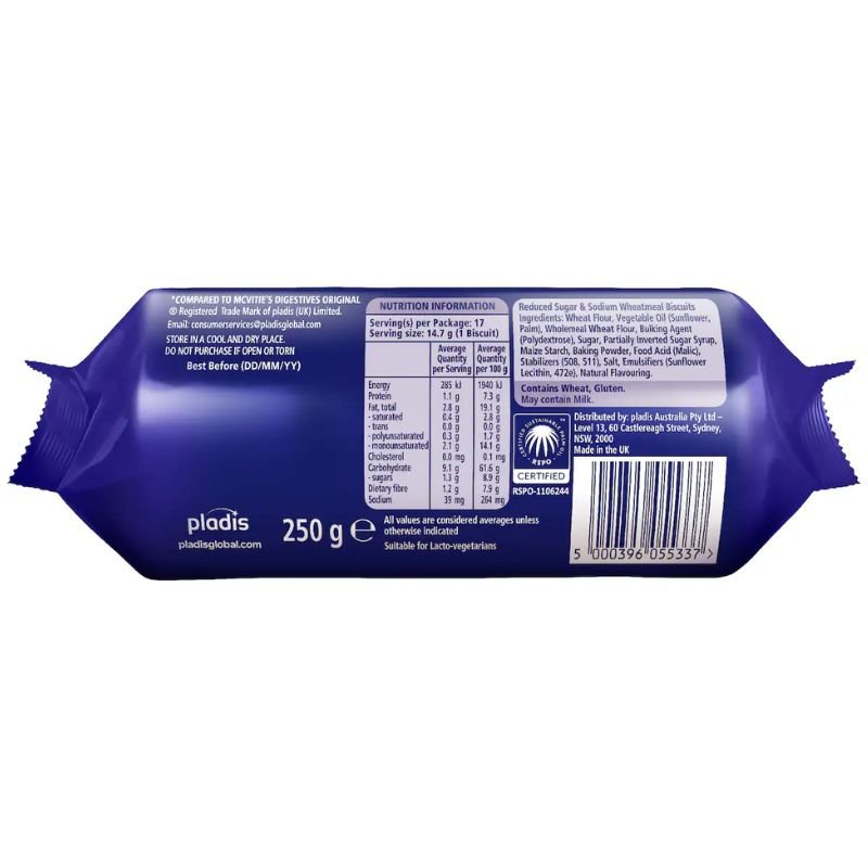 [CLEARANCE Expiry: 07/11/2026] McVitie's Digestives Healthy Choice 250g
