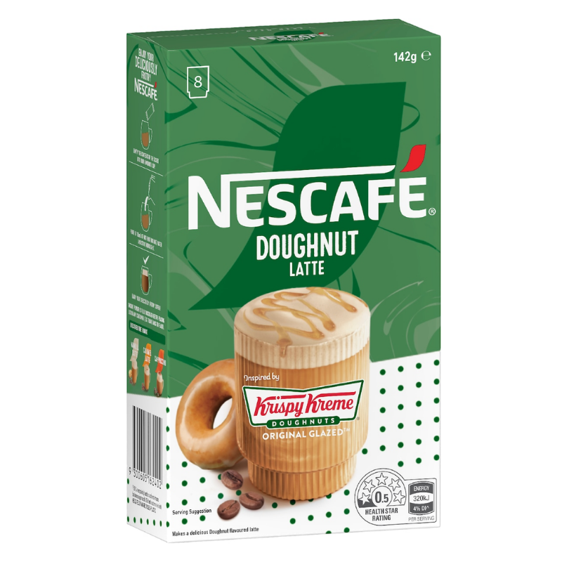 [Expiry Date: 04/2027] Nescafe Krispy Kreme Doughnut Latte Sachets 8 Pack