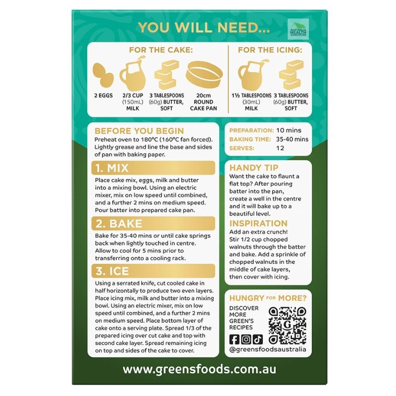 Green's Deluxe Carrot Layer Cake Mix 600g
