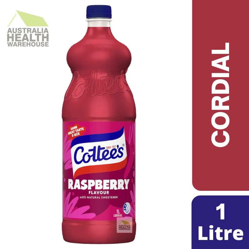 [Expiry: 07/10/2026] Cottee's Raspberry Cordial Bottle Raspberry 1 Litre