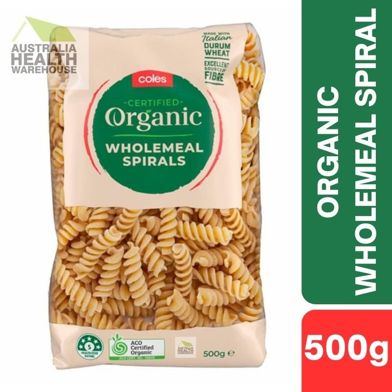 Coles Organic Wholemeal Spirals 500g