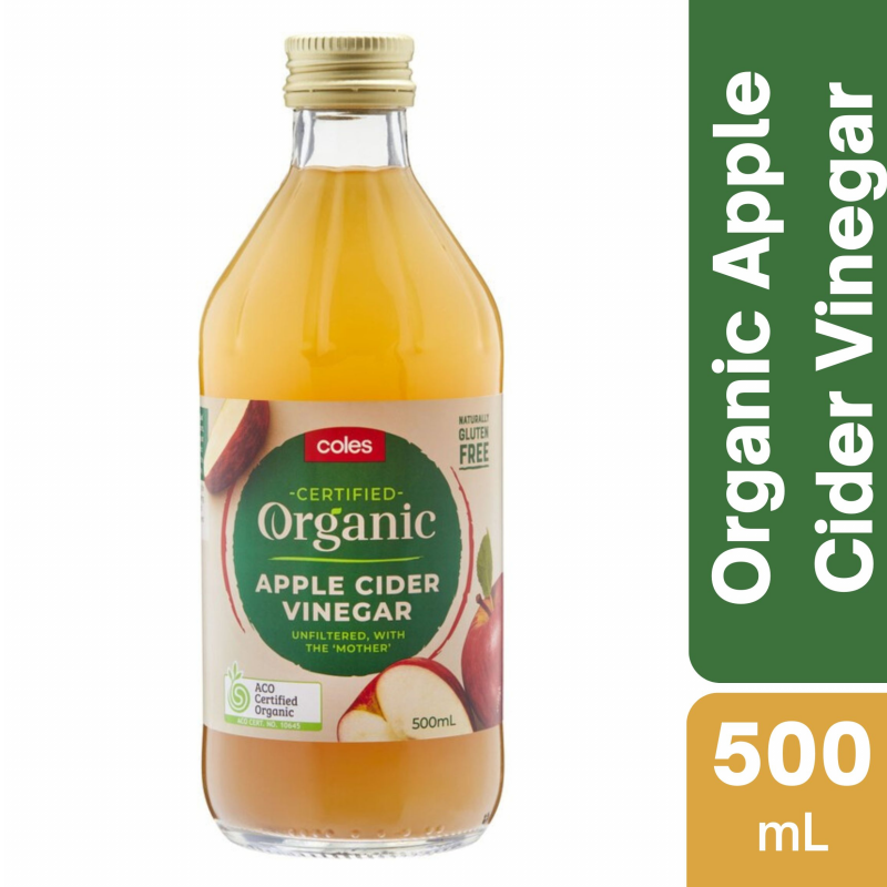 [CLEARANCE Expiry Date: 24/10/2026] Coles Certified Organic Apple Cider Vinegar 500mL