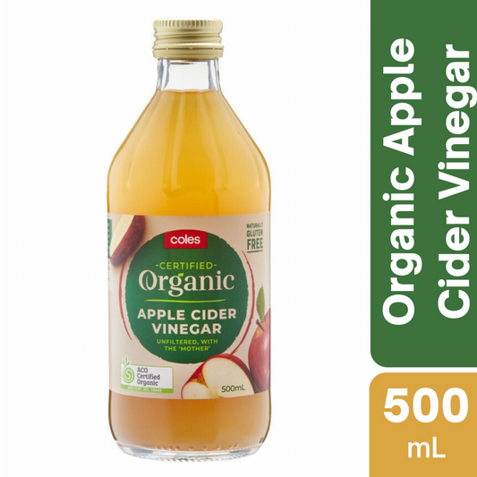 [Expiry Date: 24/10/2026] Coles Certified Organic Apple Cider Vinegar 500mL