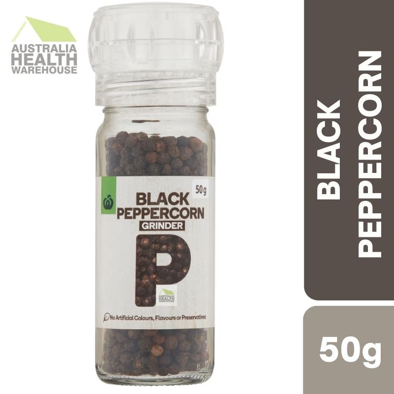[Expiry: 04/2027] Woolworths Black Peppercorn Grinder 50g
