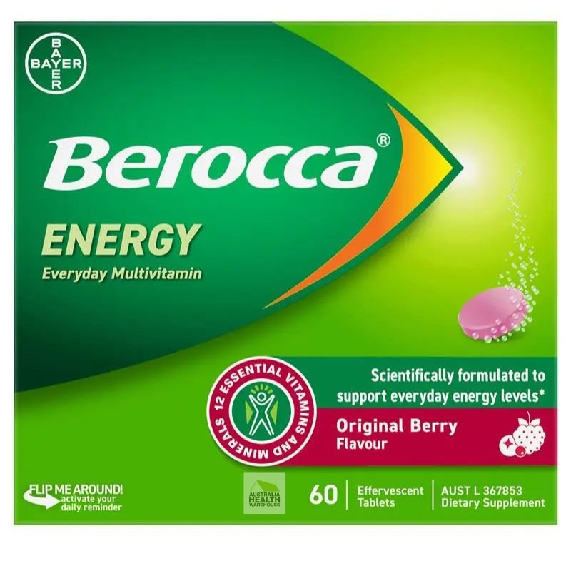 [Expiry Date: 20/04/2027] Berocca Energy Original Berry 60 Effervescent Tablets