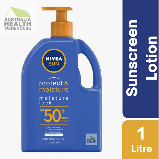 [DAMAGE BOTTLE Expiry: 02/2026] Nivea Sun SPF 50+ Protect & Moisture Sunscreen Lotion 1 Litre