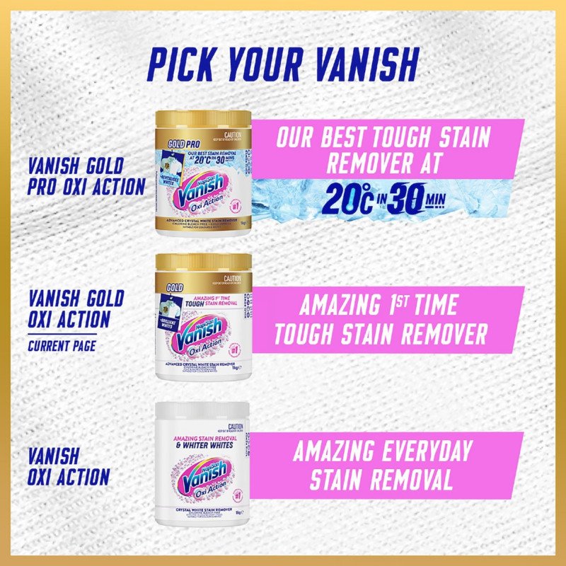 [Expiry Date: 01/2028] Vanish Gold Oxi Action White Stain Remover 2kg