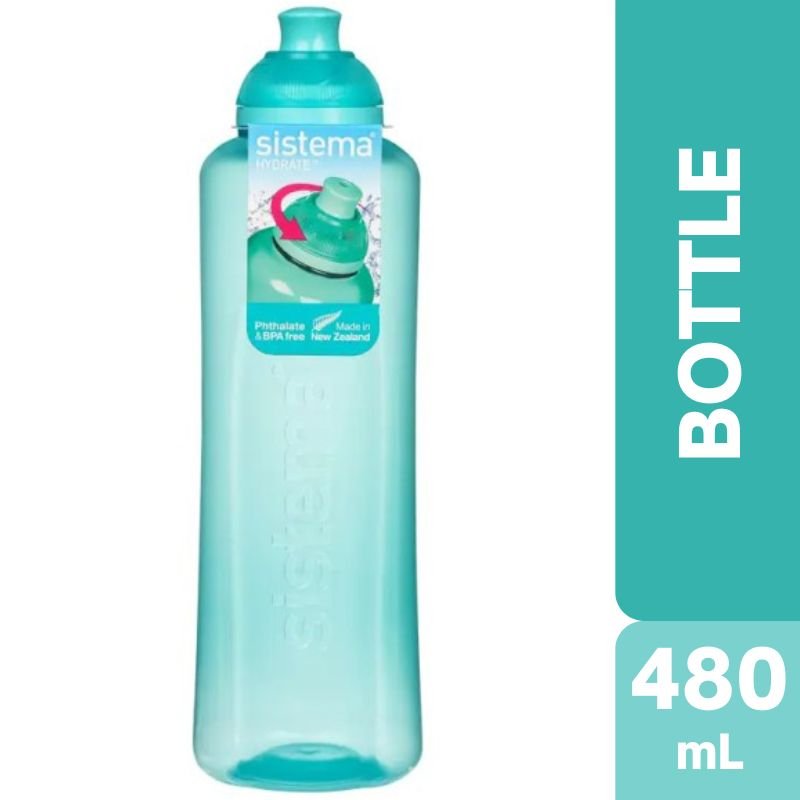 Sistema Hydrate Twist & Sip Bottle Assorted 480mL (GREEN)