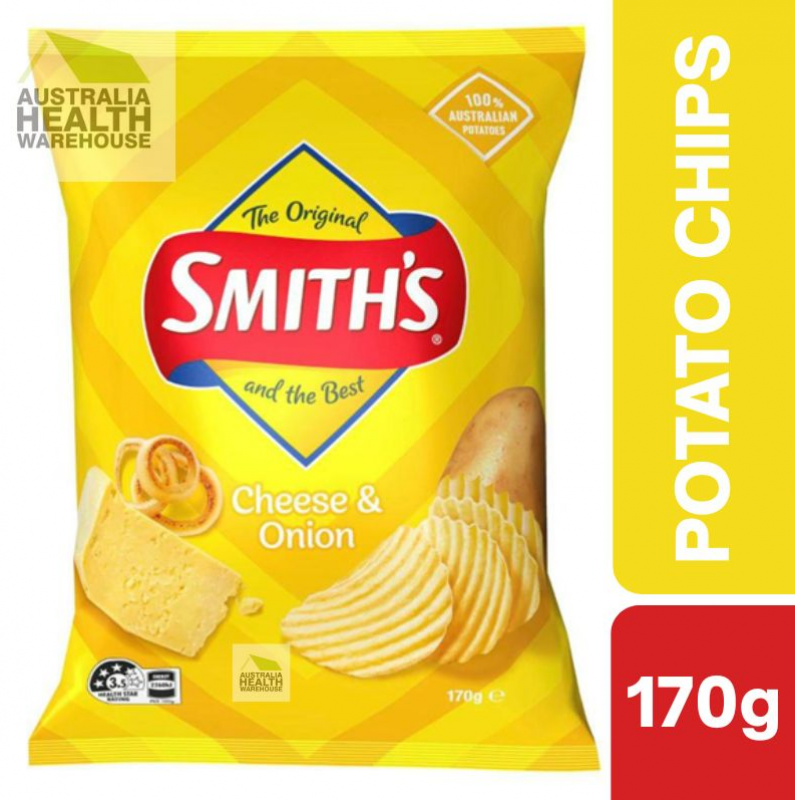 [CLEARANCE Expiry: 01/03/2026] Smith's Crinkle Cut Cheese & Onion Potato Chips 170g