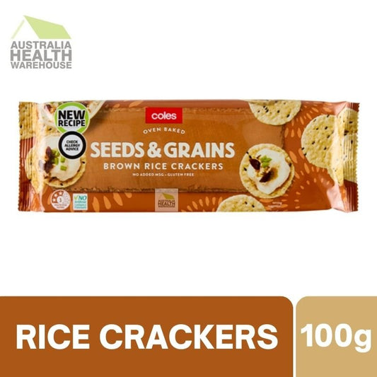 [CLEARANCE Expiry: 01/11/2025] Coles Multigrain Brown Rice Crackers 100g
