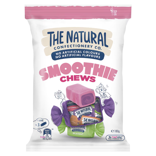 [Expiry Date:  16/04/2027] The Natural Confectionery Co. Smoothie Chews Lollies 180g