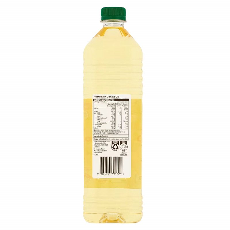 [Expiry Date: 06/08/2027] Woolworths Canola Oil 750mL