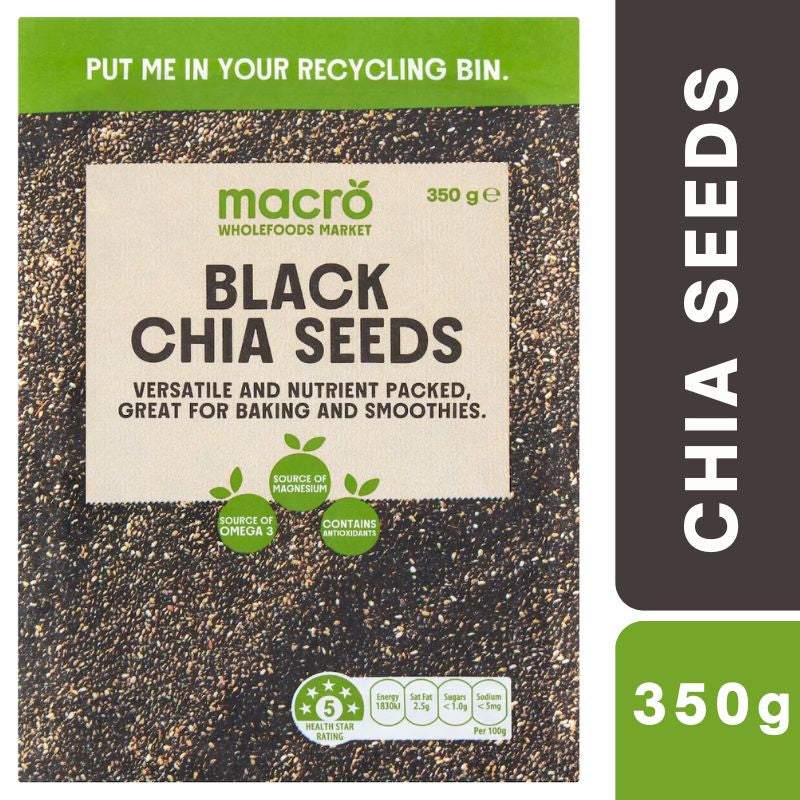 [Expiry: 17/03/2028] Woolworths Macro Black Chia Seeds 350g