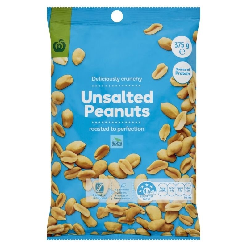 Woolworths Peanuts Unsalted 375g