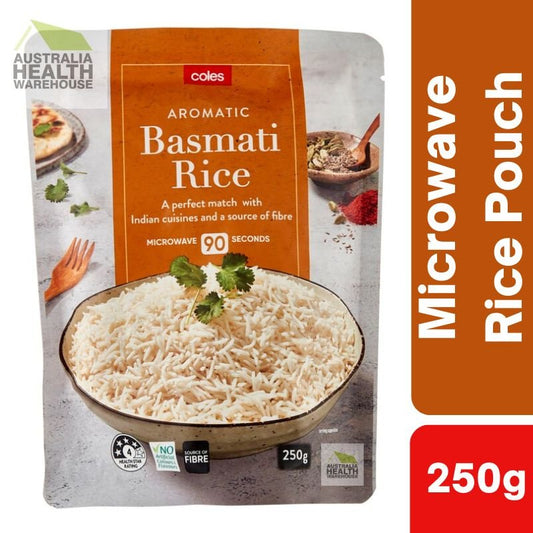 [CLEARANCE Expiry Date: 14/07/2026] Coles Aromatic Basmati Microwave Rice 250g