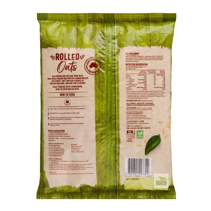 [Expiry: 17/01/2026] Coles Rolled Oats 900g
