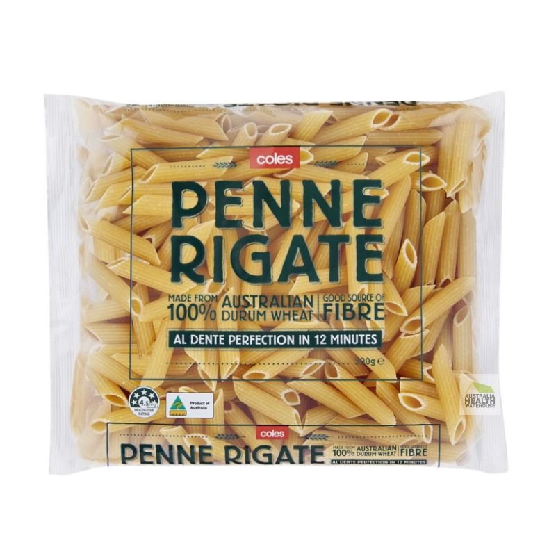 [Expiry: 19/06/2027] Coles Durum Wheat Pasta Penne Rigate 500g