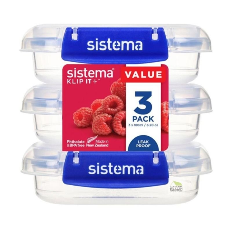 Sistema KLIP IT Plus Rectangle Food Storage Container 180mL x 3 pack