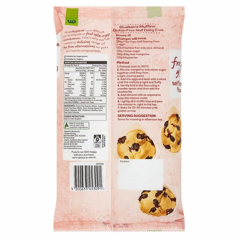 [Expiry Date: 13/01/2027] Woolworths Free From Gluten Self Raising Flour 750g