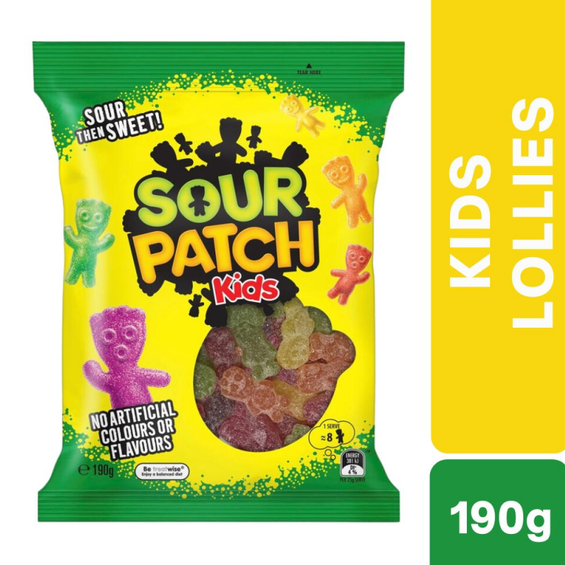 [Expiry Date: 04/12/2026] Sour Patch Kids Lollies 190g