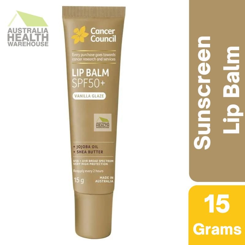 [Expiry: 06/2028] Cancer Council Lip Balm SPF50+ Vanilla Glaze 15g