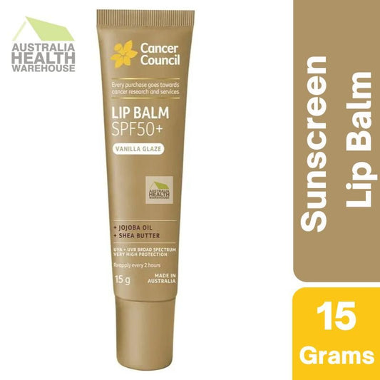 [Expiry: 06/2028] Cancer Council Lip Balm SPF50+ Vanilla Glaze 15g