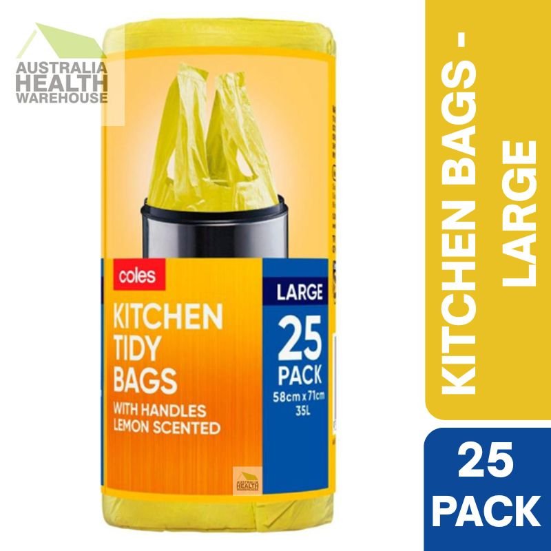 Coles Kitchen Tidy Bags Lemon Scented Large 25 Pack