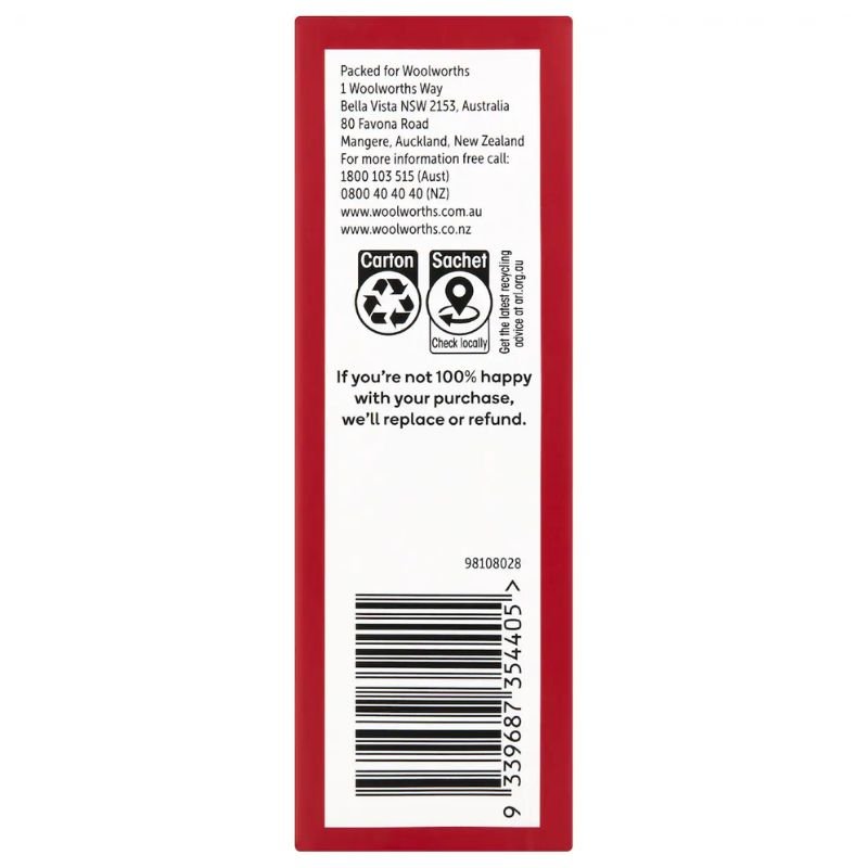 [Expiry Date: 15/12/2026] Woolworths Tomato Paste Sachets No Added Salt 50g x 4 Pack