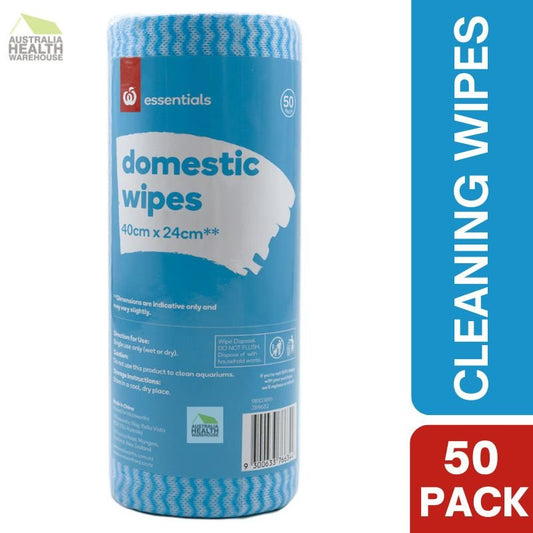 Woolworths Essentials Multi-Purpose Domestic Cleaning Wipes 50 Pack