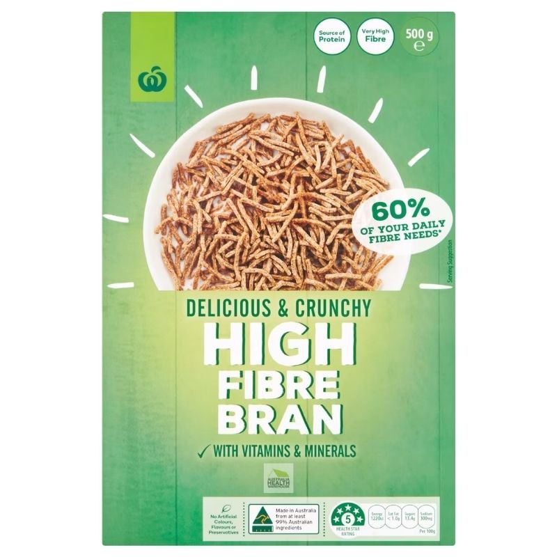 [Expiry Date: 10/02/2027] Woolworths High Fibre Bran 500g