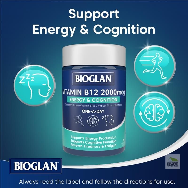 [Expiry: 06/2027] Bioglan Vitamin B12 2000mcg 90 Tablets