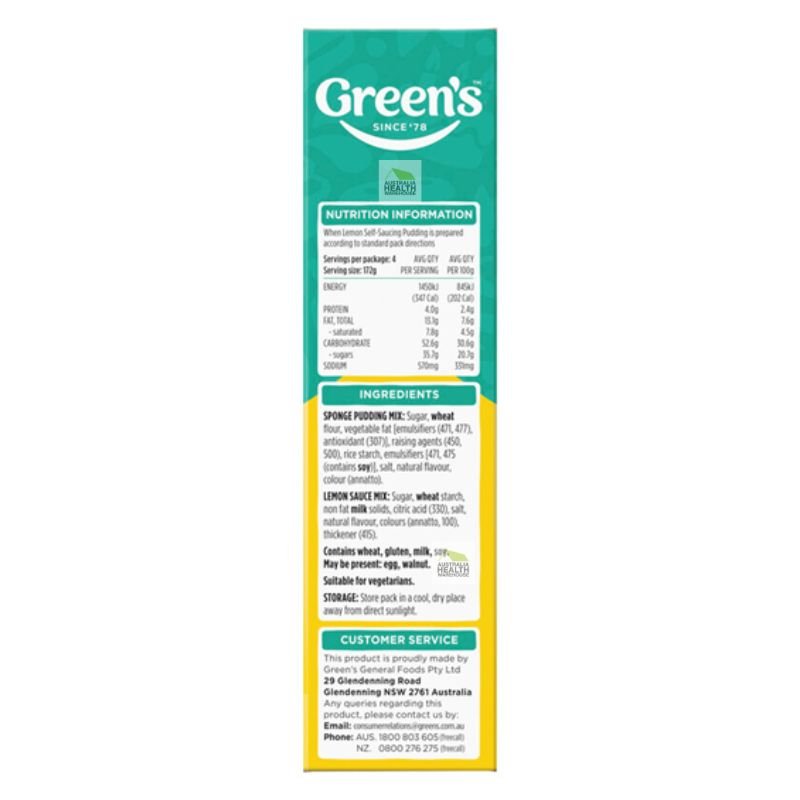 Green's Lemon Pudding Mix 260g